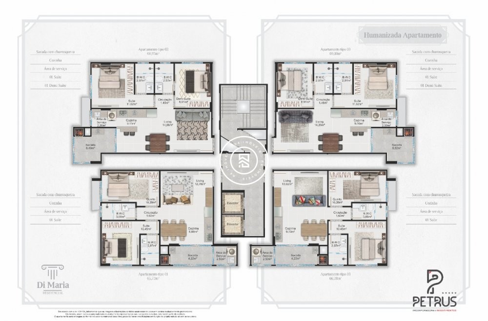 2 dorm sendo 1 sute no bairro Morretes