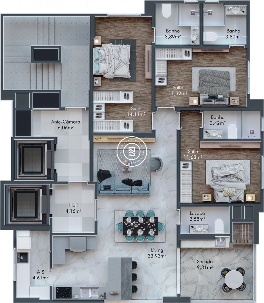 APTO COM TRS SUTES EM ITAPEMA