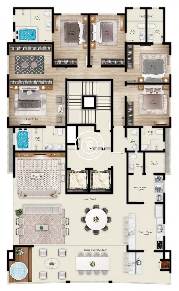 APTO QUADRA-MAR COM TRS SUTES